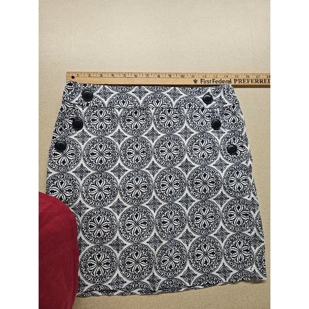 Stoosh Womens Mini Skirt Medium Black and White Geometric Pattern Y2K 90s